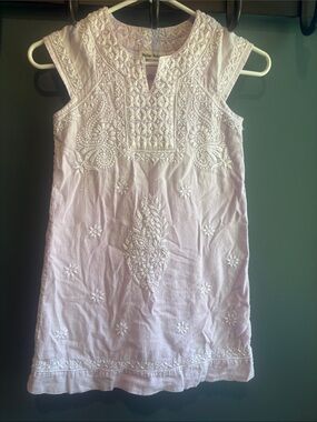 Roller Rabbit Girls 8 Sleeveless Embroidered Tunic Dress in Light Lavender